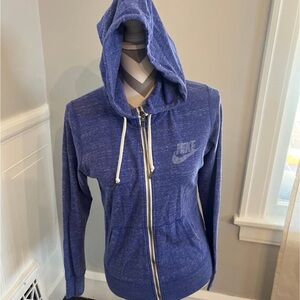 Nike Women's Heathered Blue Zip-Up Hoodie
